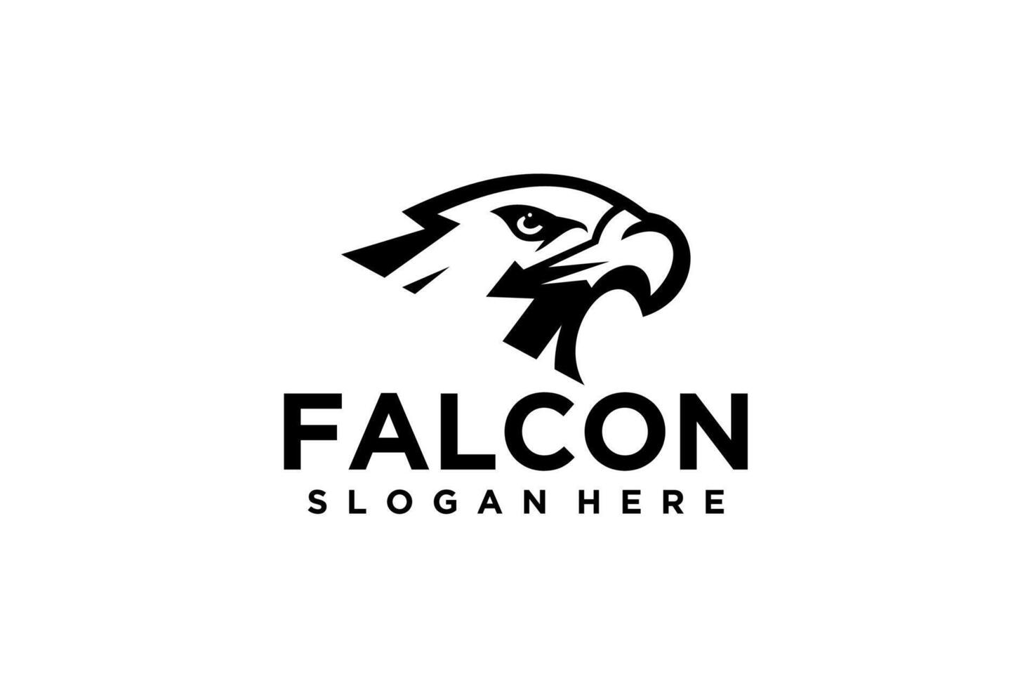 falcon or eagle head logo icon design illustration. Hawk emblem design. falcon silhouette logo symbol vector