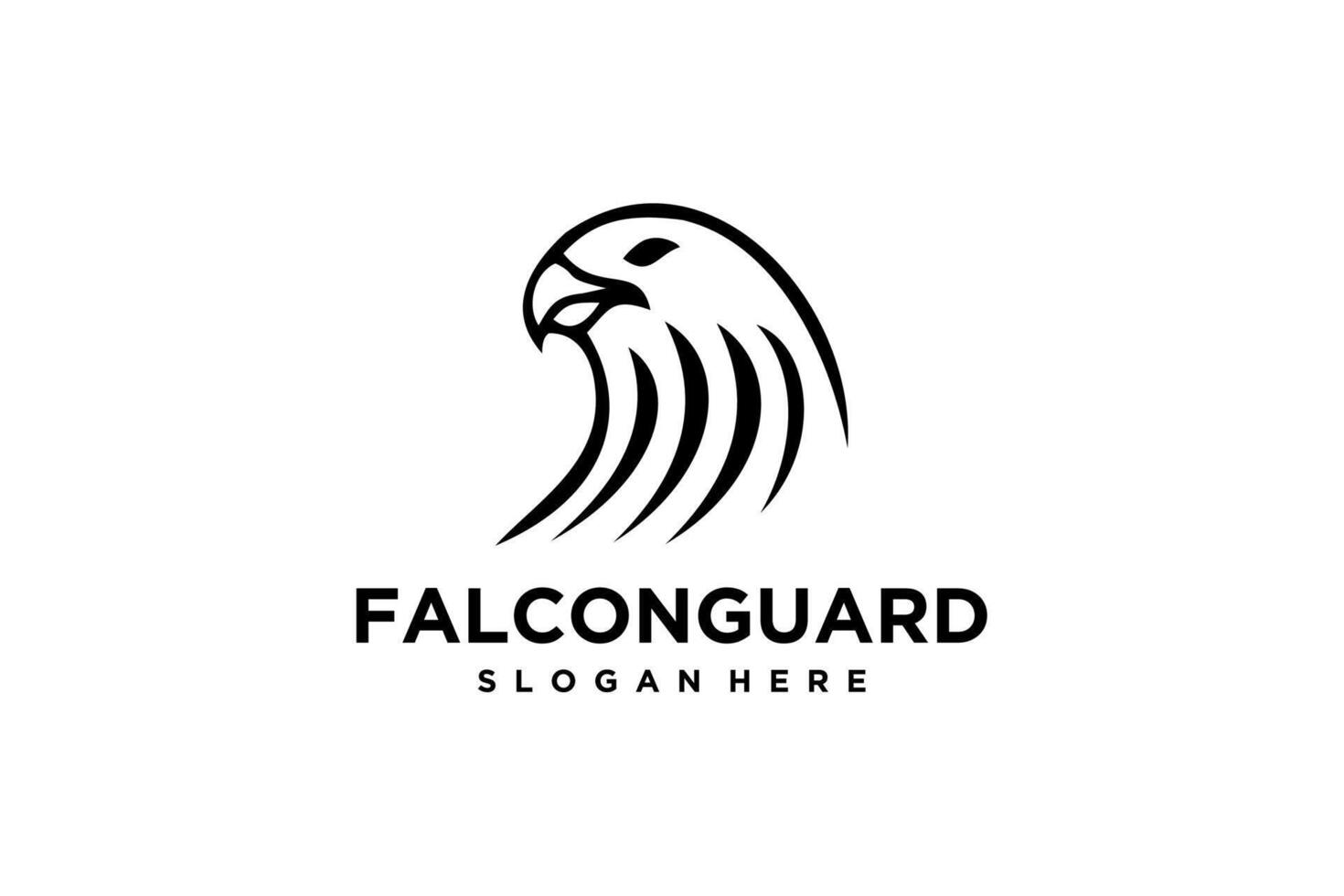 Bald eagle falcon head icon logo design illustration vector