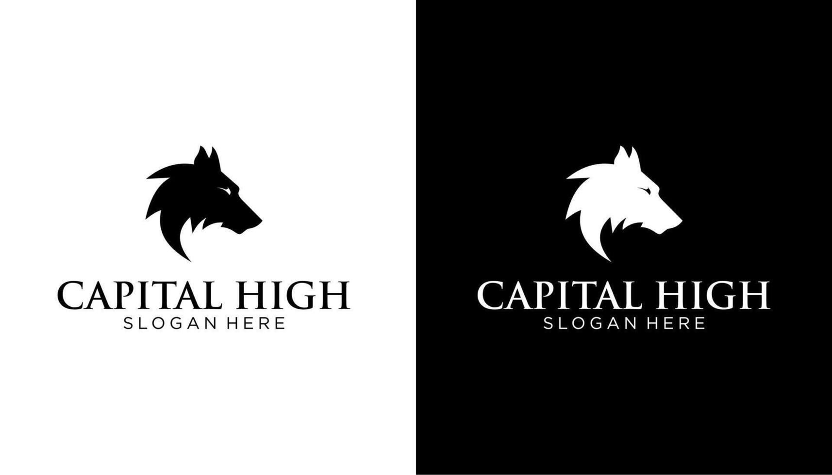 wolf head silhouette logo for your company template vector