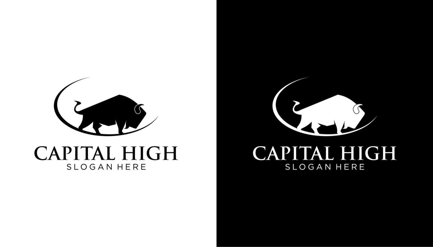 Bison head strong animal silhouette icon logo for your company template vector