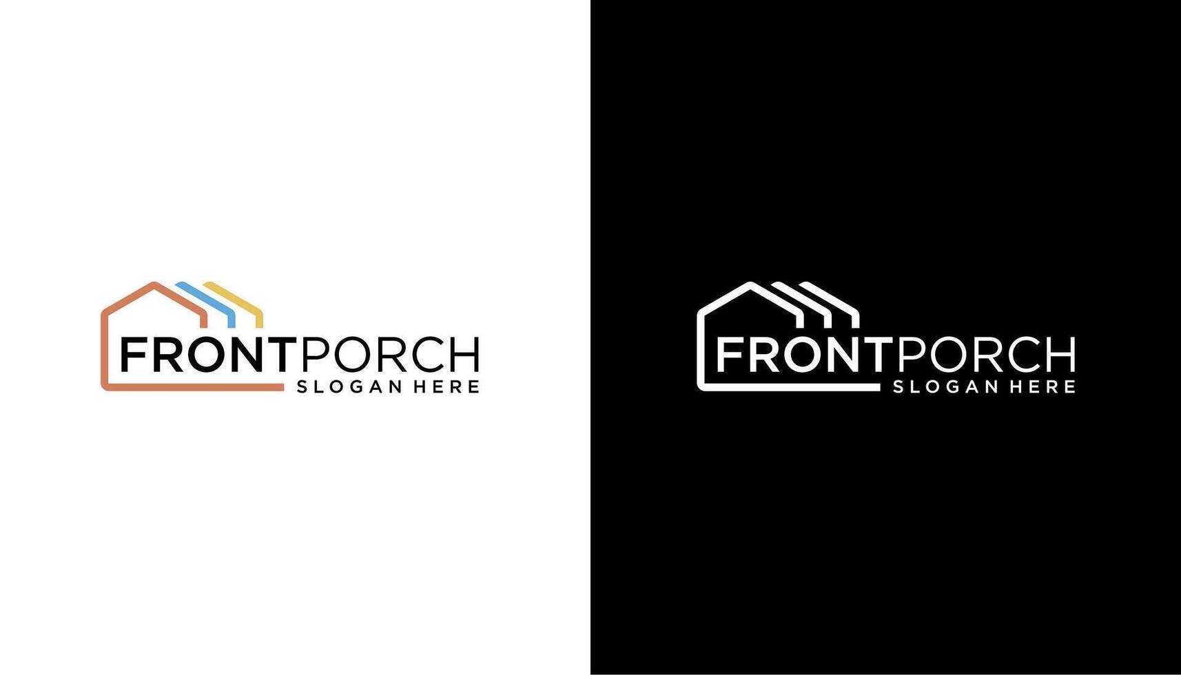 Front Porch Modern House logo icon design template vector