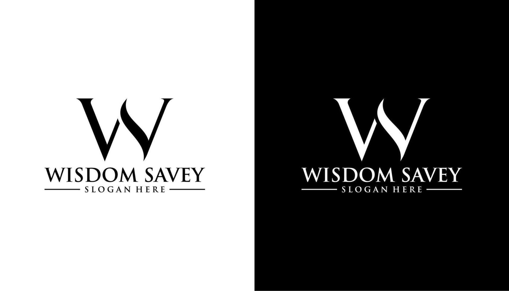 WS SW initial letter luxury logo design on white and black background. vector