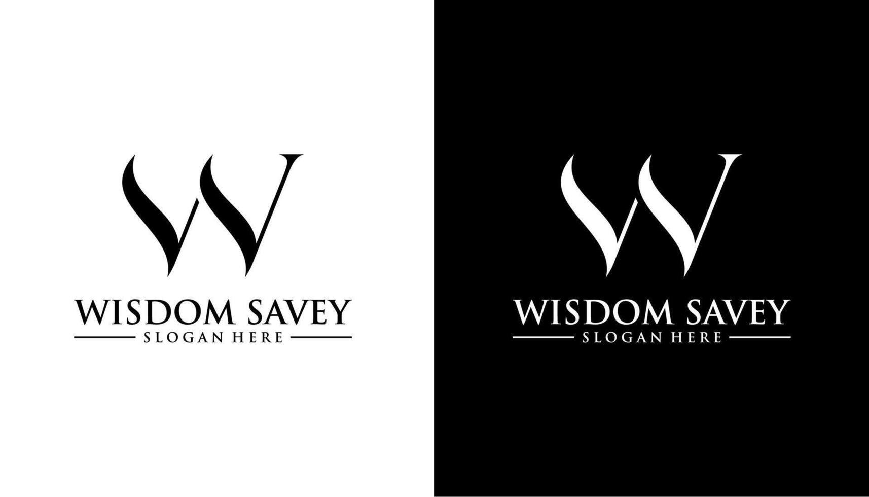 WS SW initial letter luxury logo design on white and black background. vector