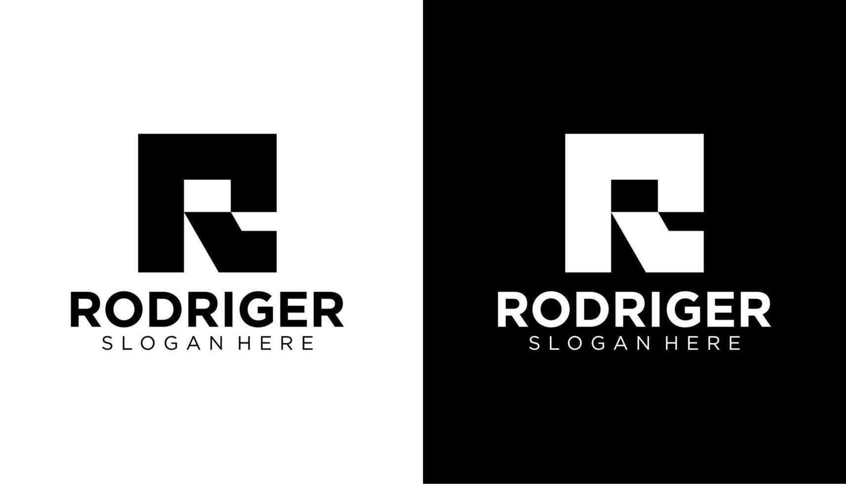 R letter digital logo design template vector