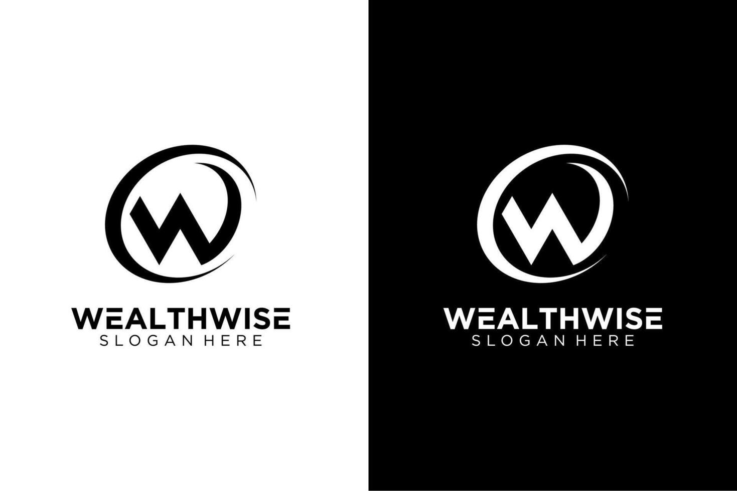 initial letter W alphabet in round logo. Abstract arrow shapes logo design illustration. Symbol, icon, creative. vector