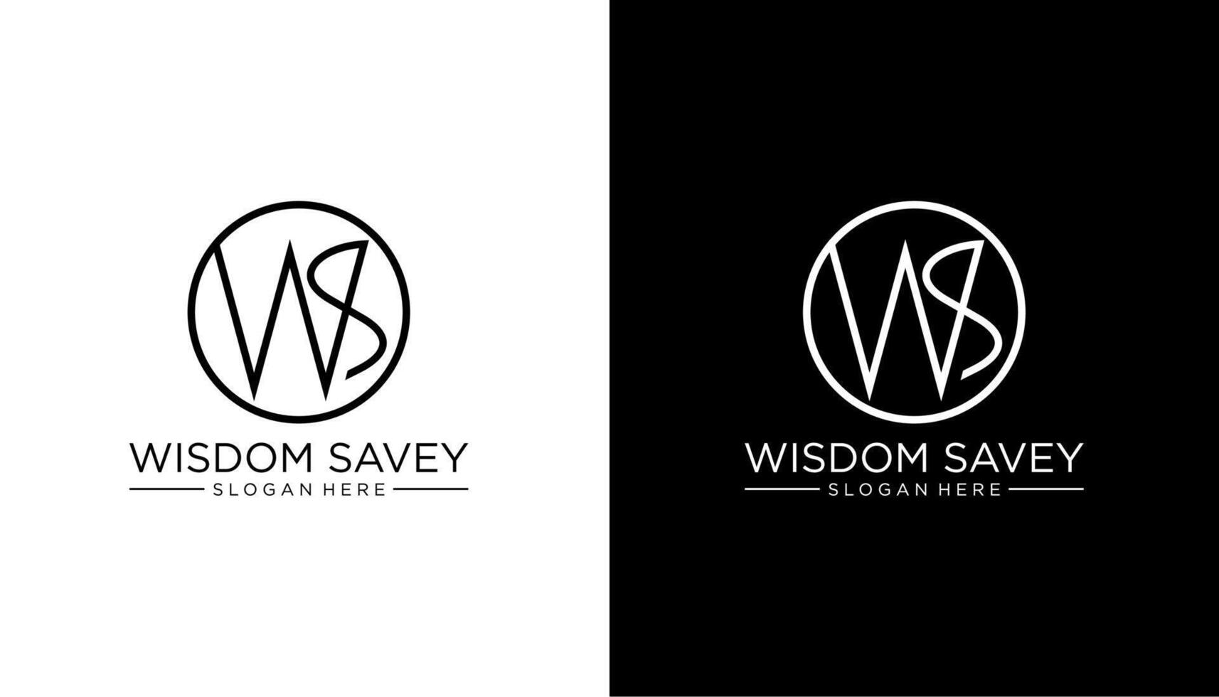 WS initial letter in round logo design template element vector