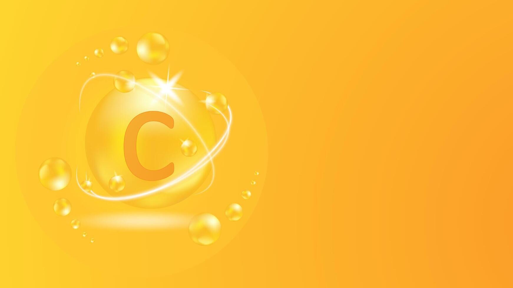 C vitamin concept orange background editable. vector