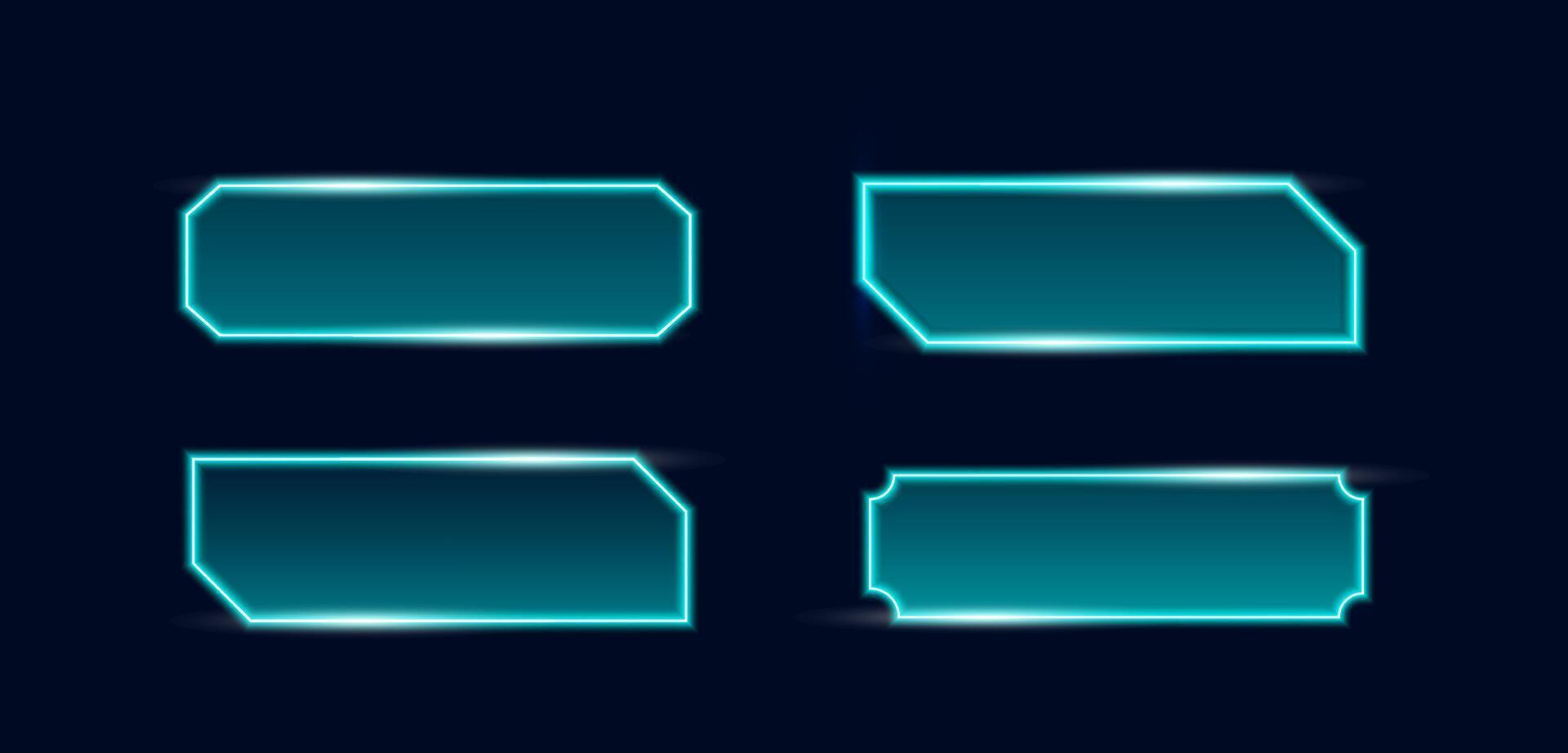 illustration technology box, futuristic callout title banner, and digital frame boxes. HUD screen or textbook Cyberpunk style. vector