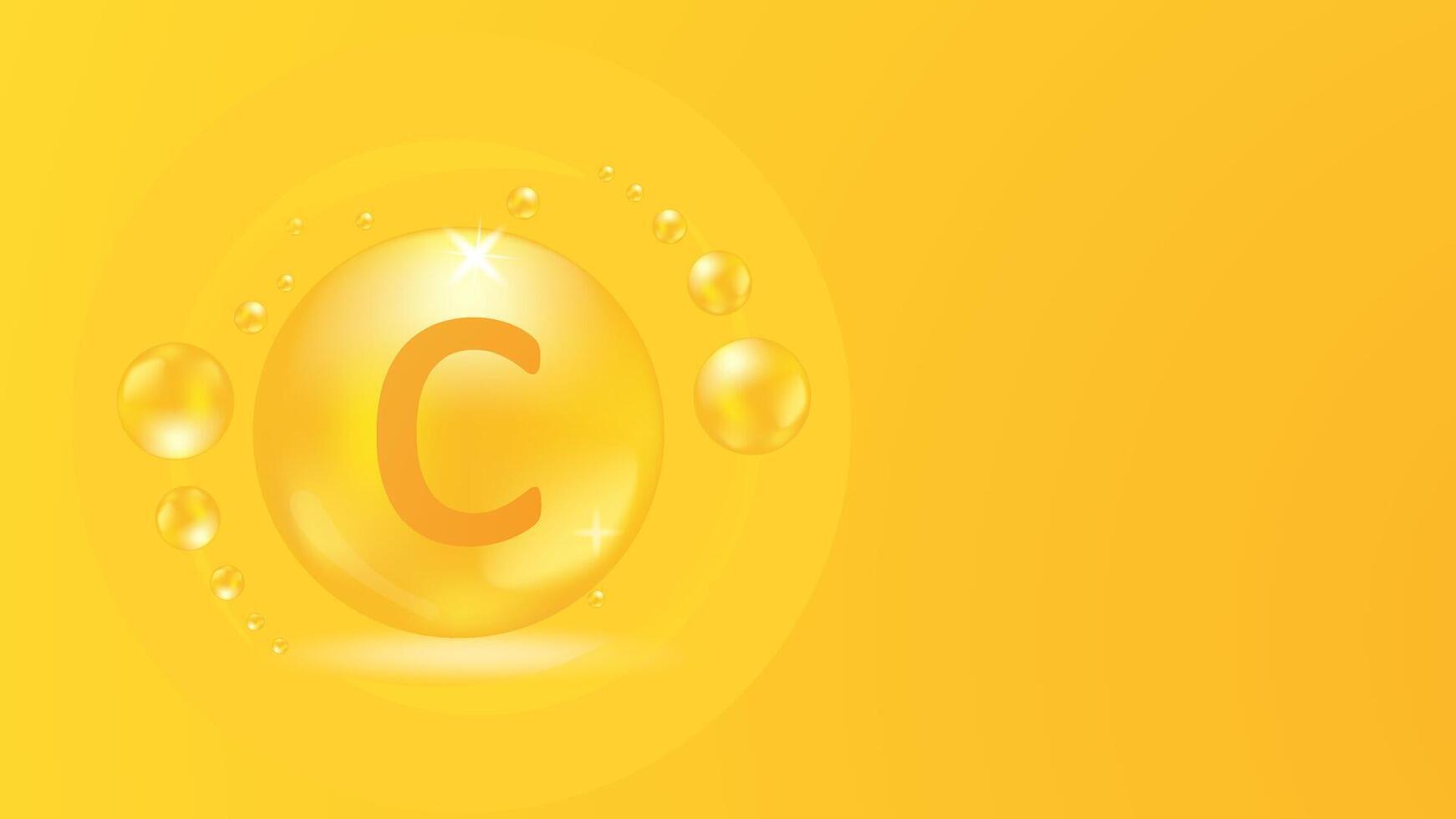 Vitamin C background or orange C fruit editable. vector
