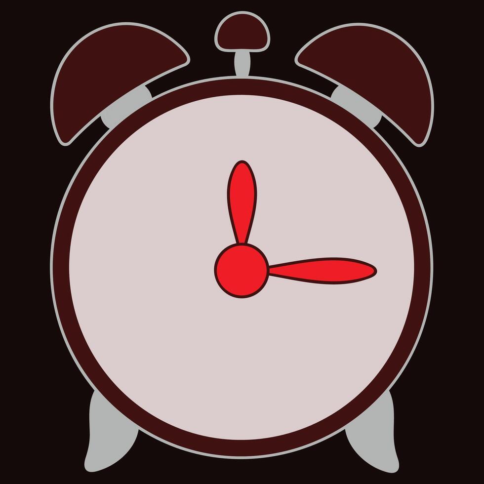 Alarm clock illustration, minimalist drawing style for analog clock, suitable for icons and signs and UI, good for educational content and social media and background and print material vector