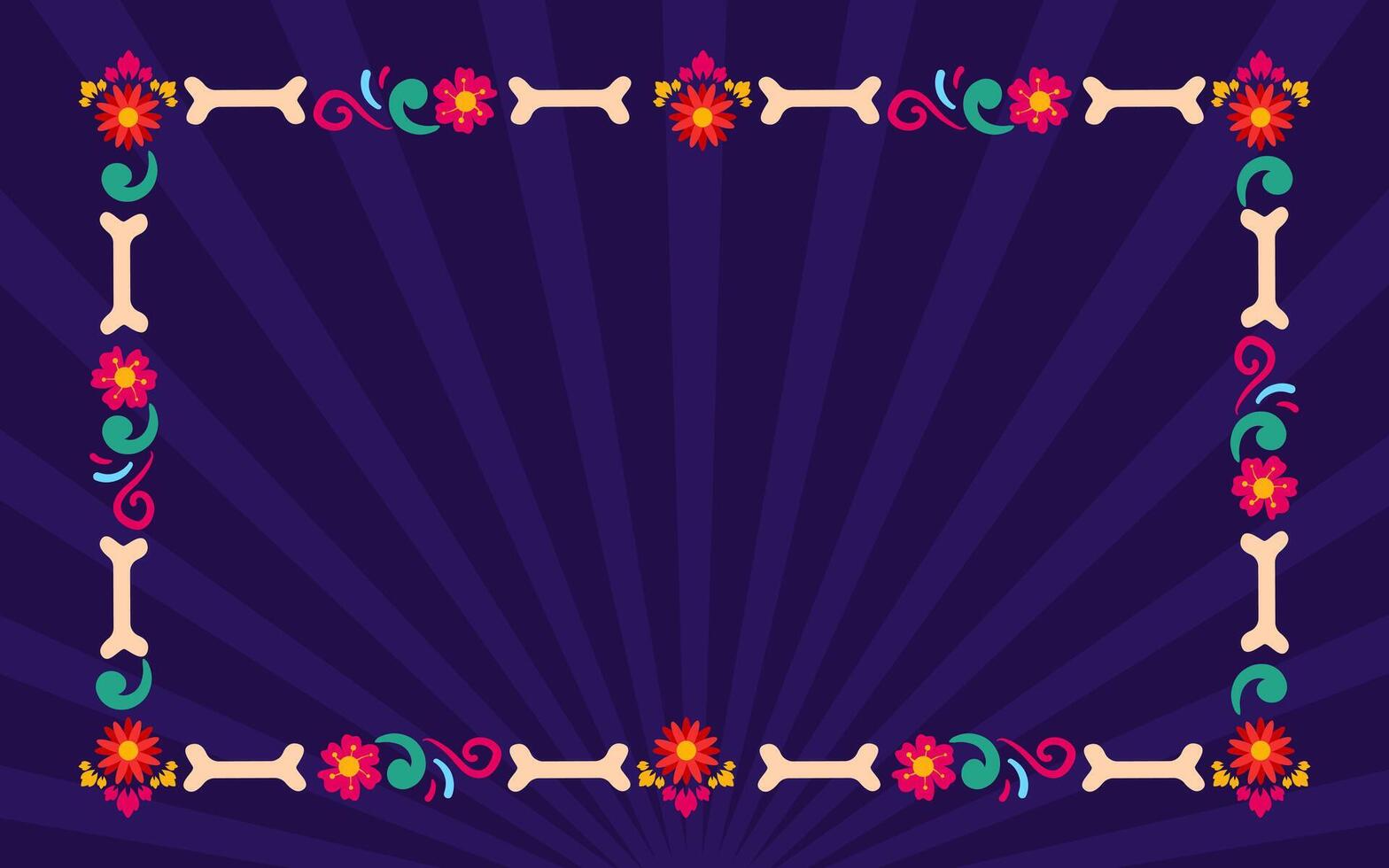 Hand drawn frame art dia de muertos background vector