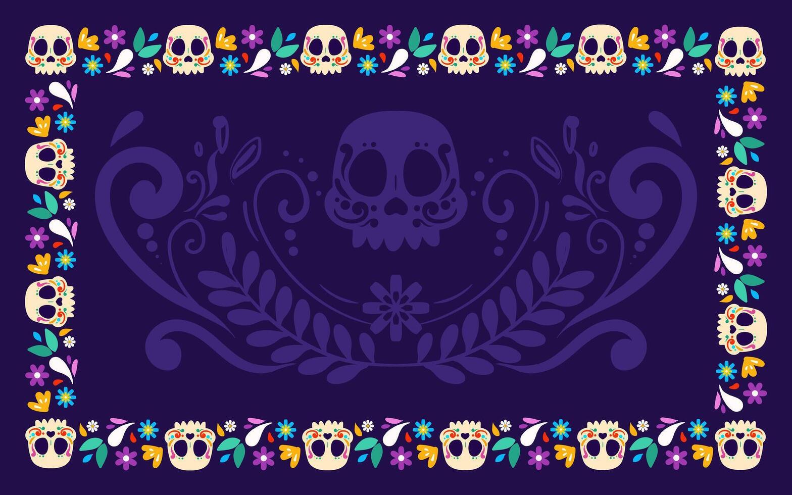 Ornament decoration dia de muertos background vector