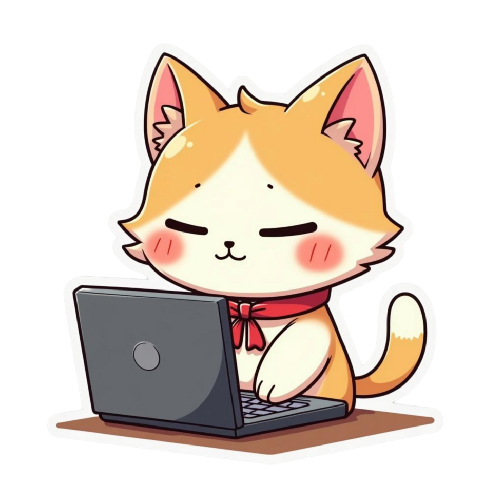 Cute cat enjoy working on a laptop 50269637 PNG Cute cat enjoy working on a laptop 50269637 PNG