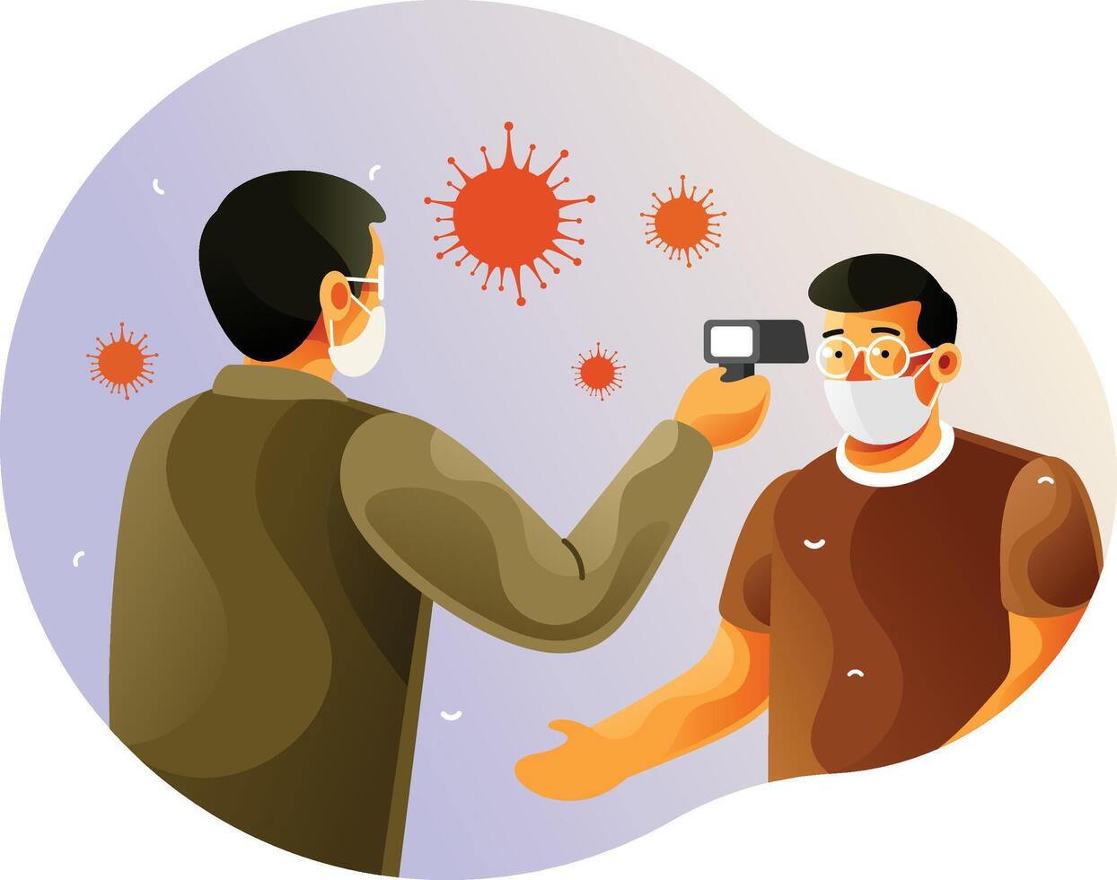 Check body temperature to fight against coronavirus vector