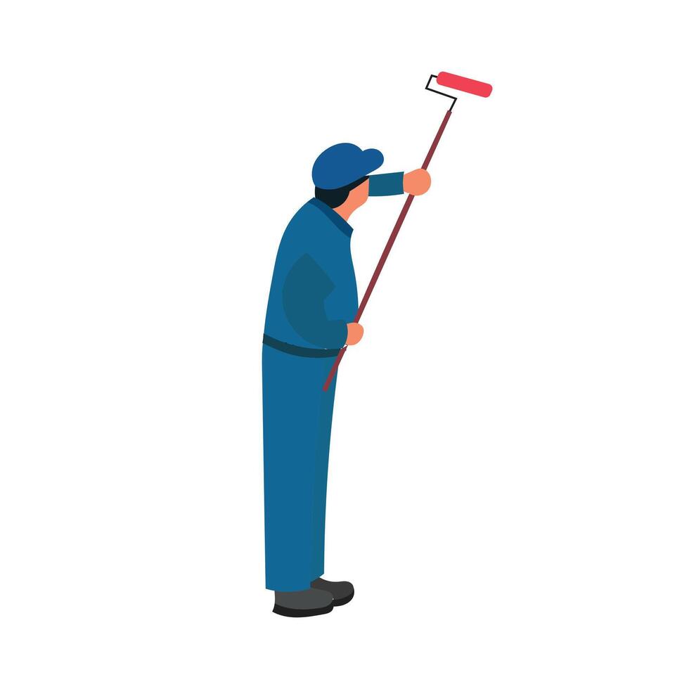 People painting unique design with blank background vector