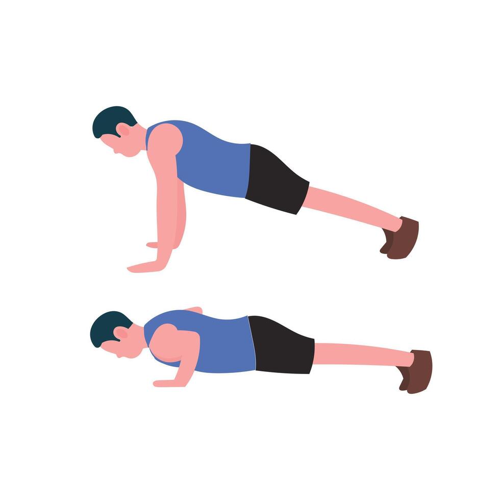Illustration people doing push up vector