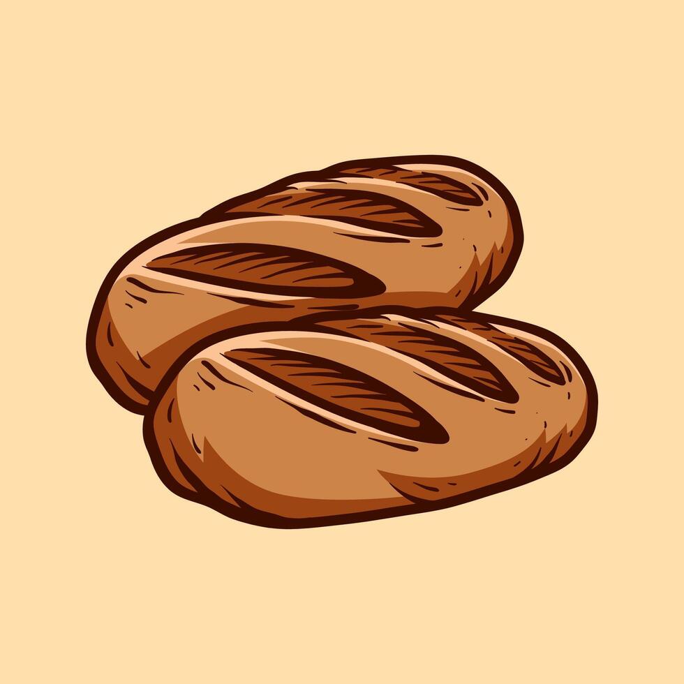 bread line art style sketch classic vintage design illustration vector