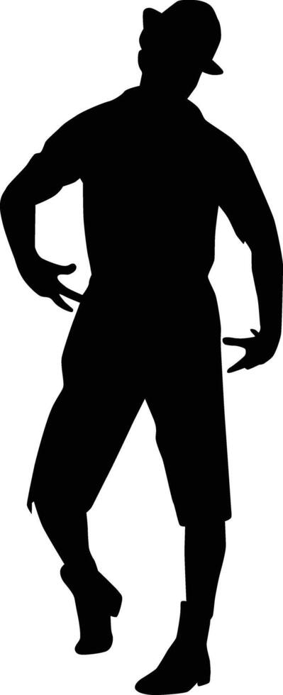 Men wearing hat posing like zombie silhouette illustration vector