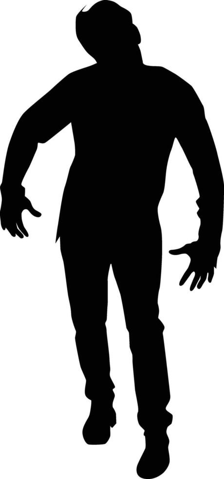 Men zombie walking silhouette vector