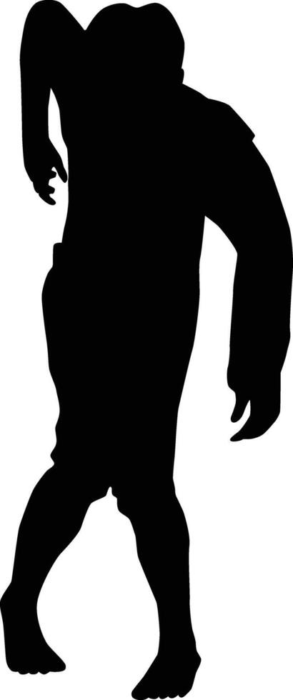Zombie pose full body silhouette vector