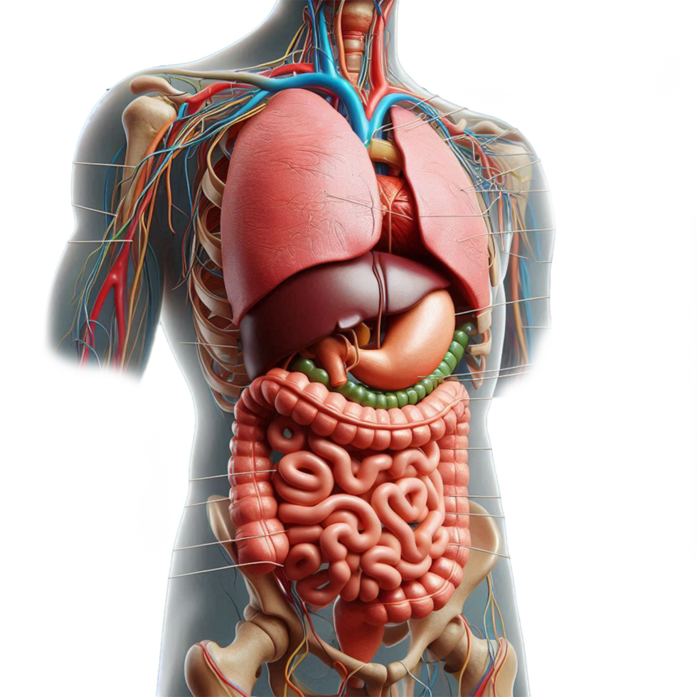 humano corpo anatomia e humano digestivo sistema png