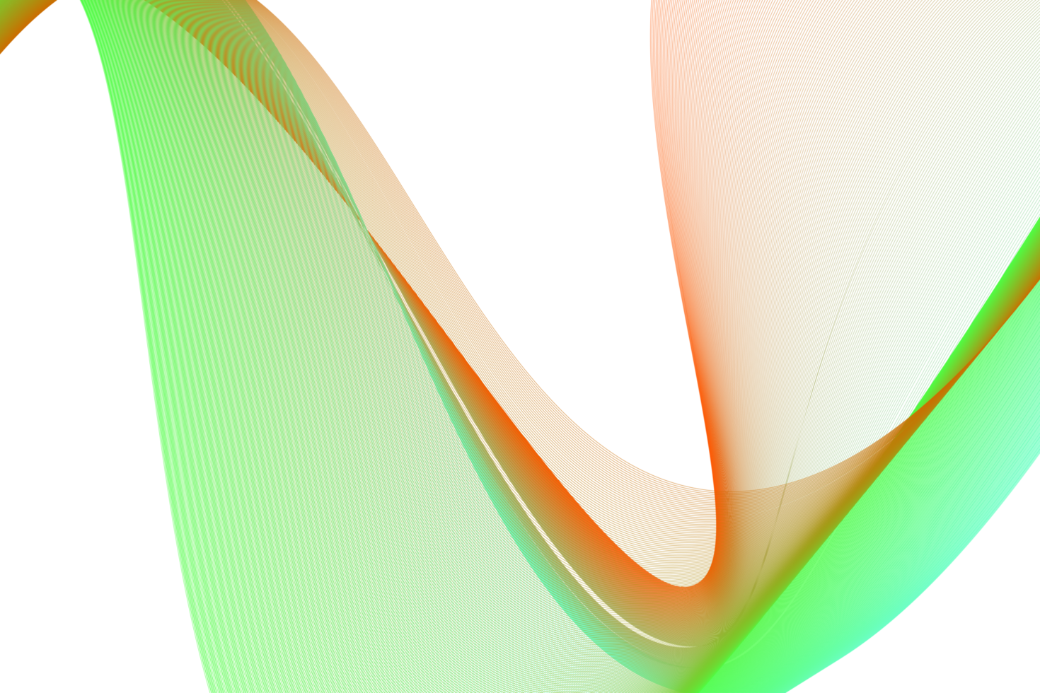 green and orange wave transparent background png