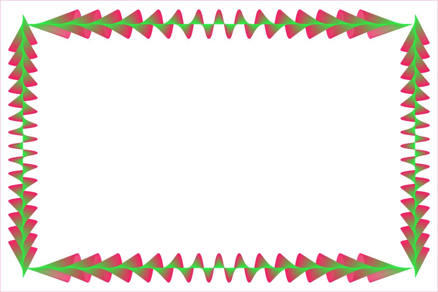A square frame with green and pink flowers png