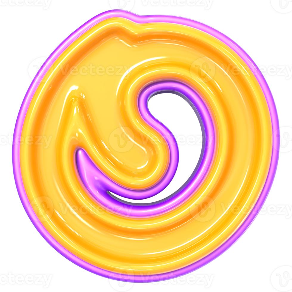 a yellow and purple swirl in the shape of a letter png