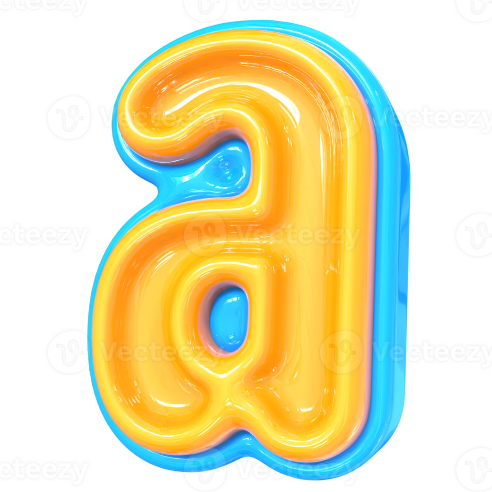 Blue With Yellow Font a 3D Rendering png