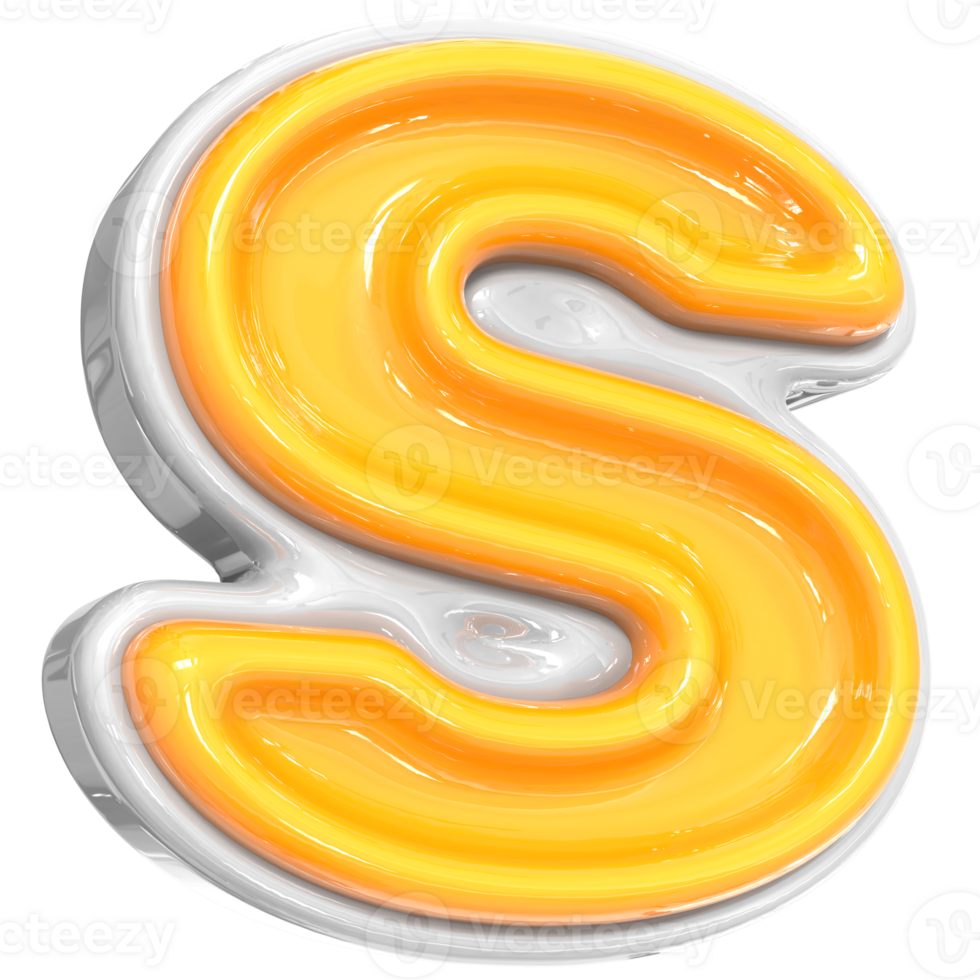 White With Yellow Font s 3D Render png