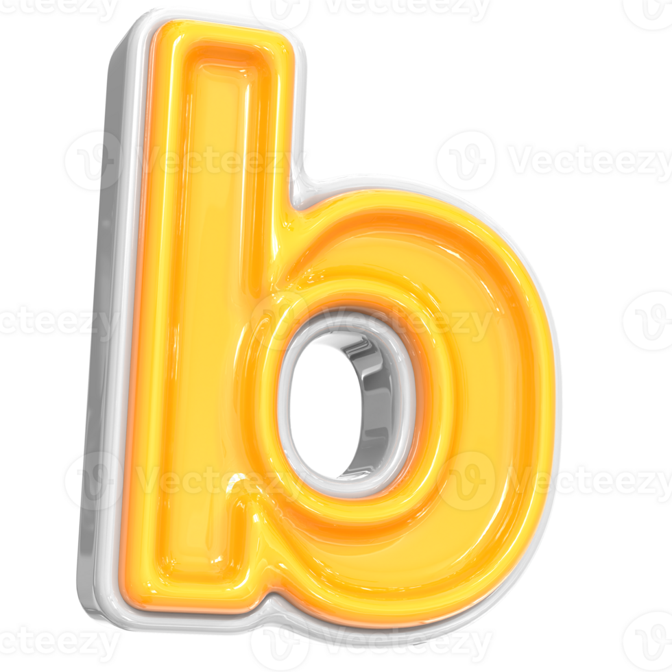 White With Yellow Font b 3D Render png