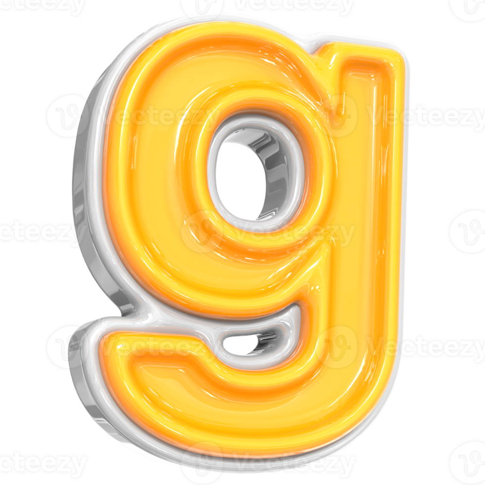 White With Yellow Font g3D Render png