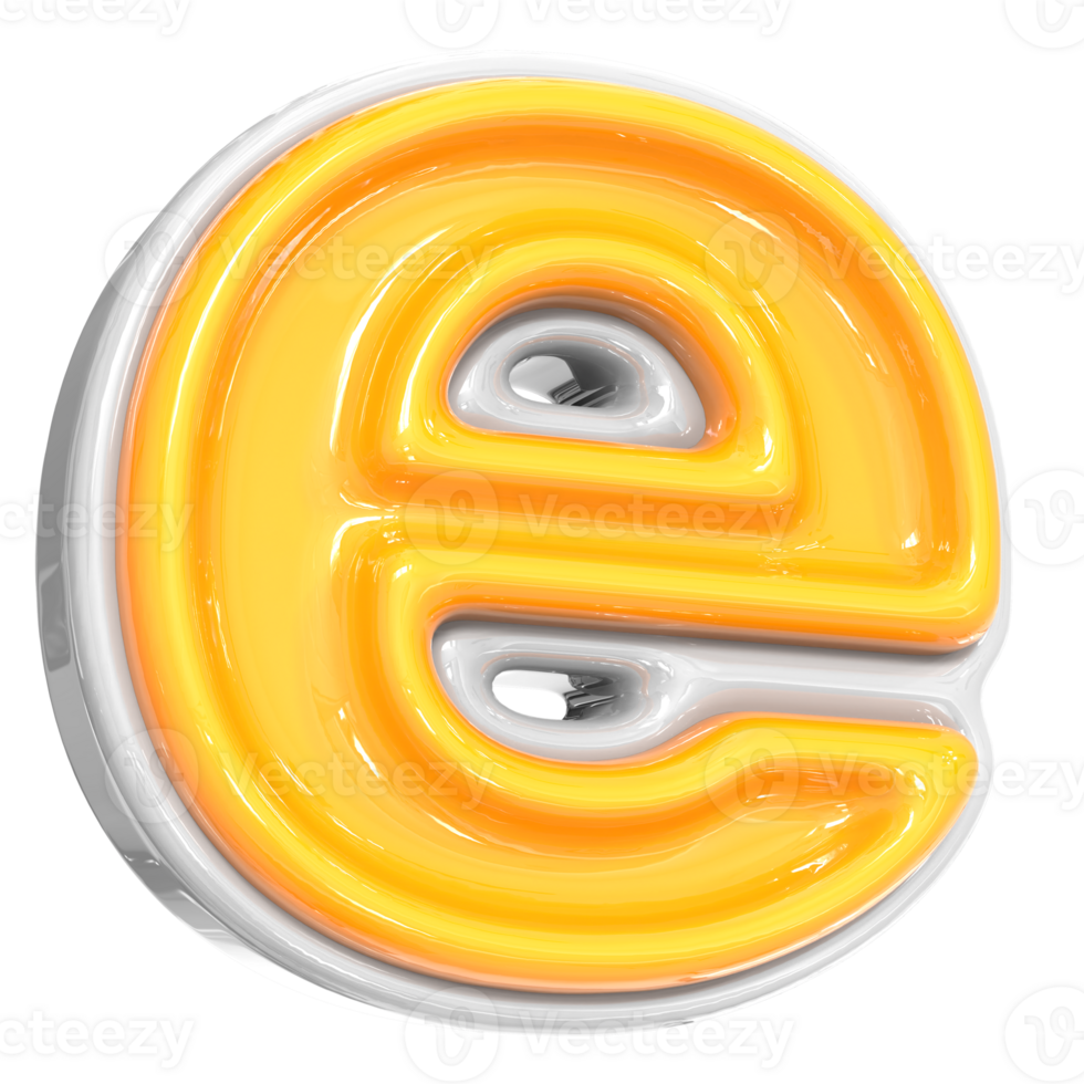 White With Yellow Font e 3D Render png