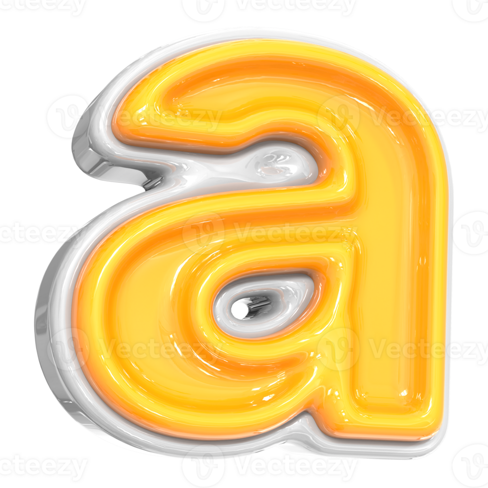 White With Yellow Font A 3D Render png