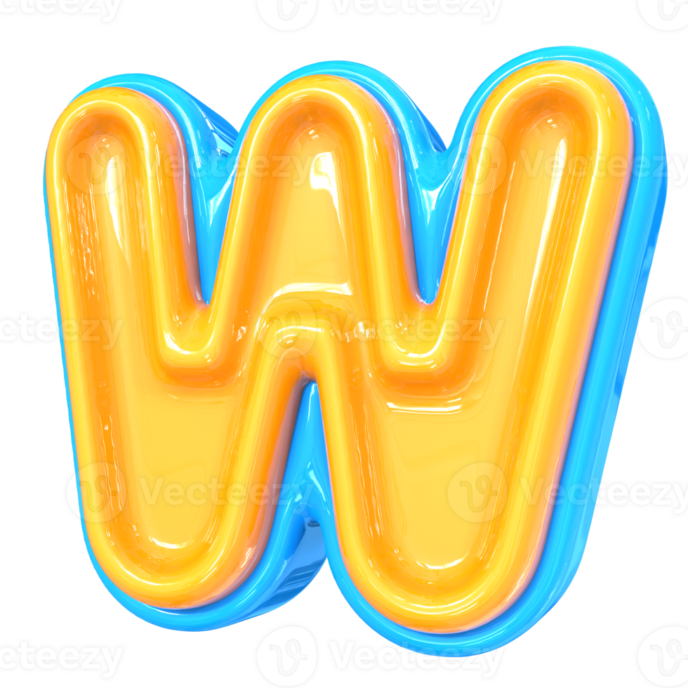 Blue With Yellow Font w 3D Rendering png