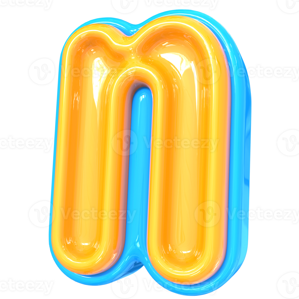 Blue With Yellow Font n 3D Rendering png