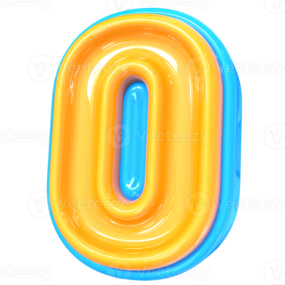 Blue With Yellow Font o 3D Rendering png