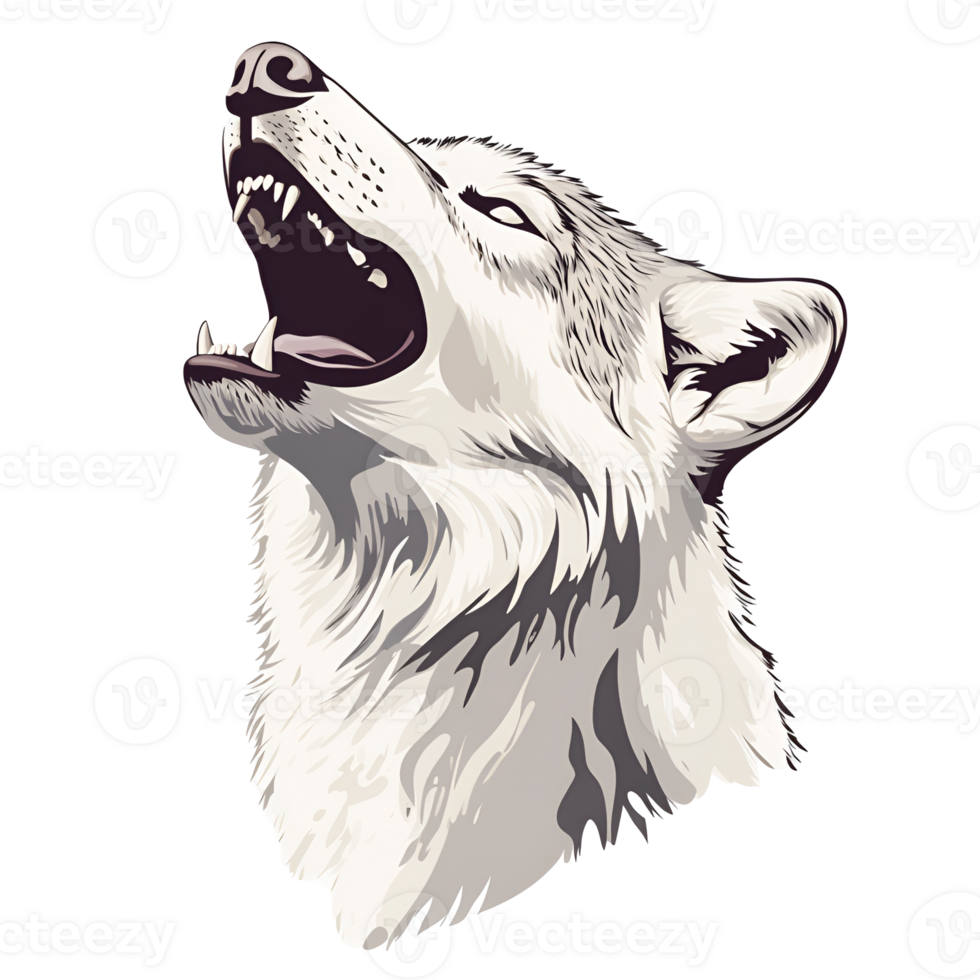 Howling wolf illustration png