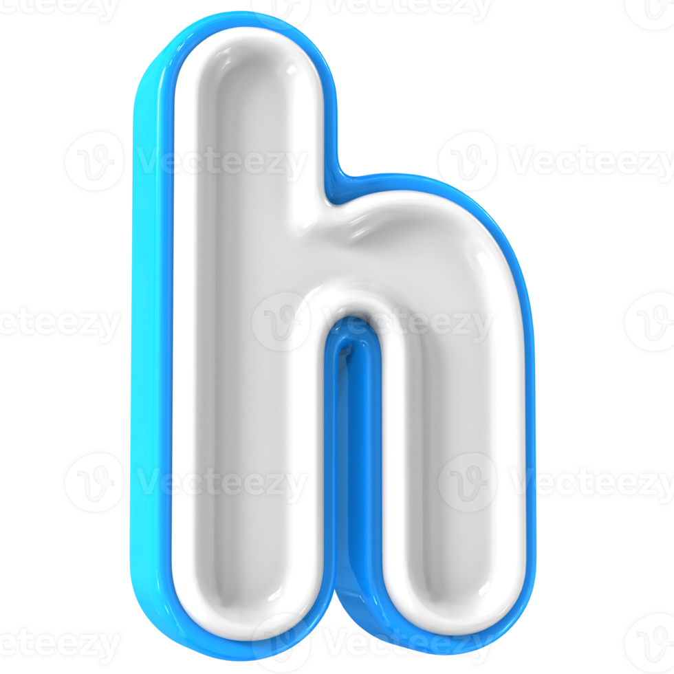 Blue With White Font h 3D Rendering png