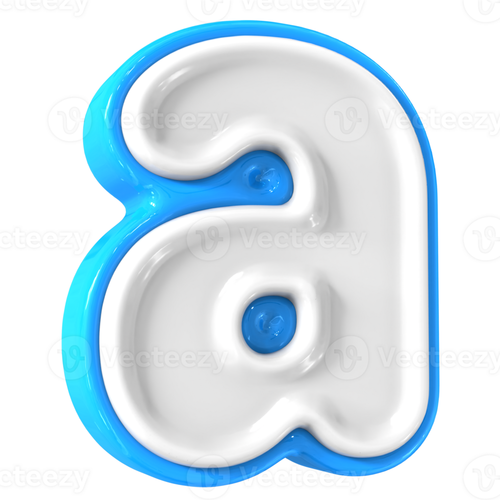 Blue With White Font a 3D Rendering png