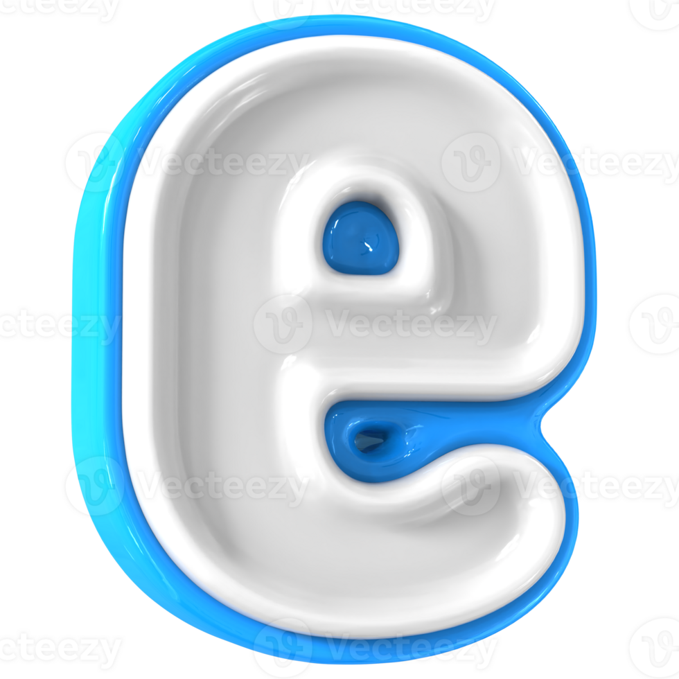 Blue With White Font e 3D Rendering png
