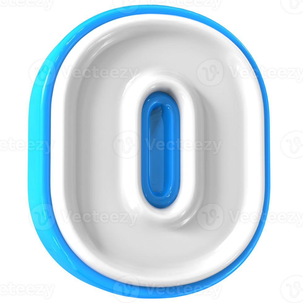 Blue With White Font o 3D Rendering png