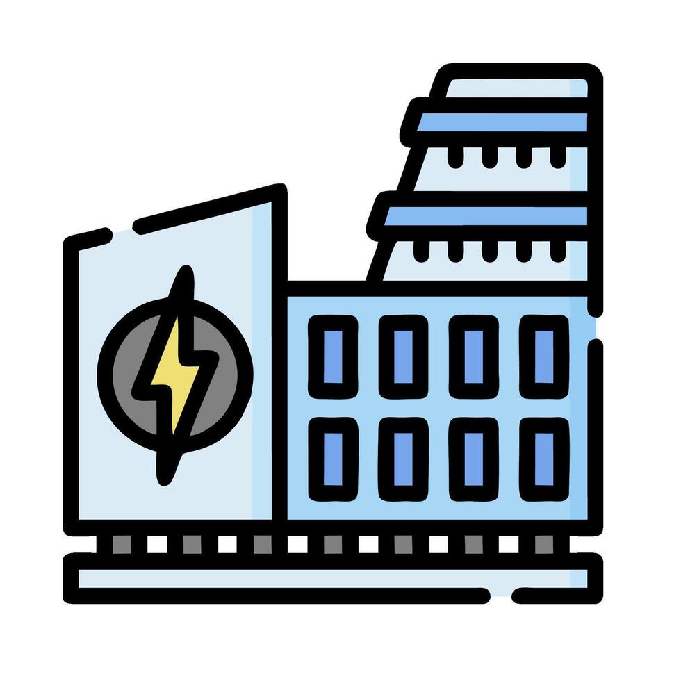 a building with a lightning bolt on it vector