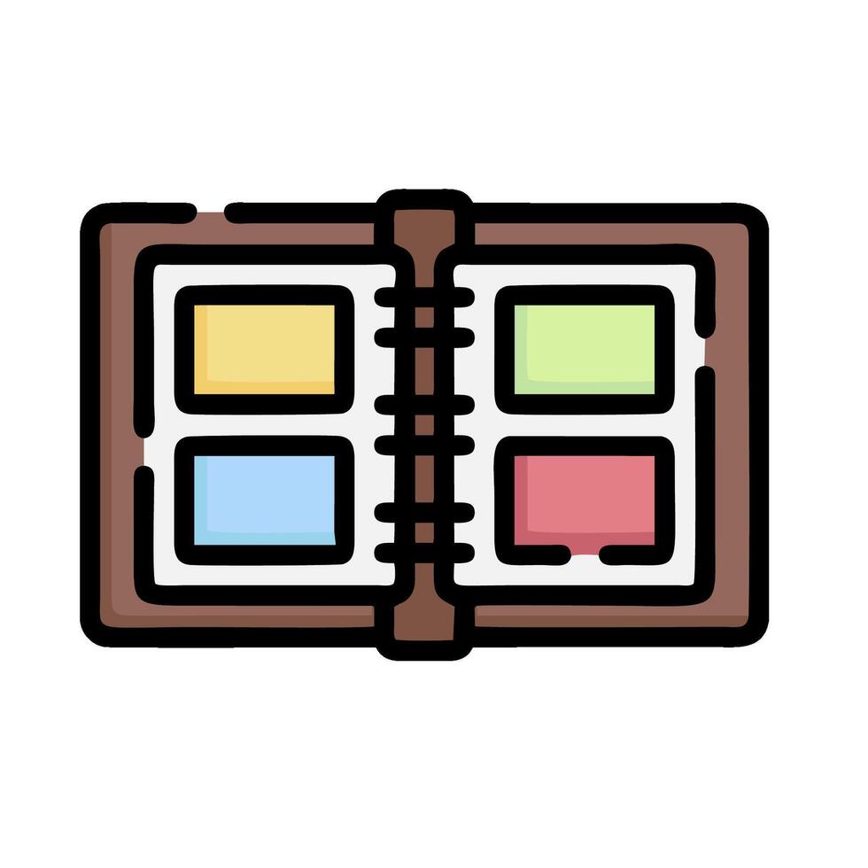 a notebook with colored squares on it vector