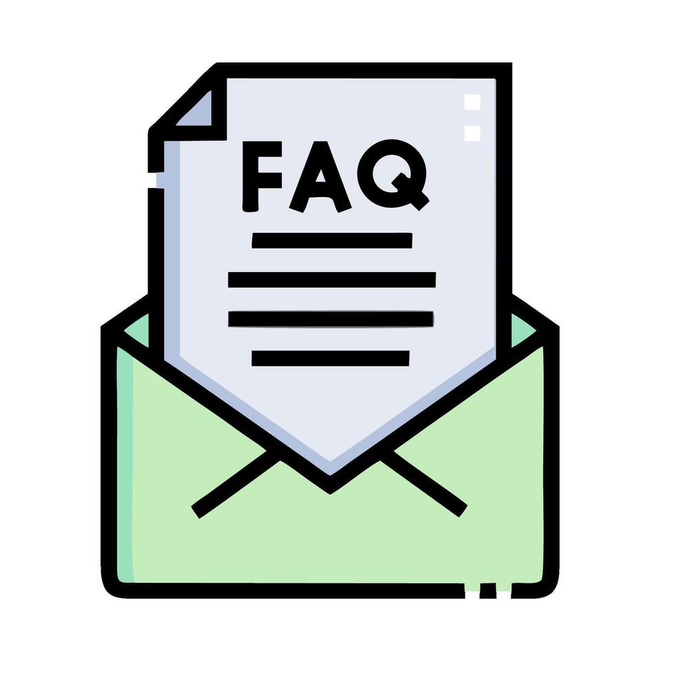 faq letter in envelope illustration design vector