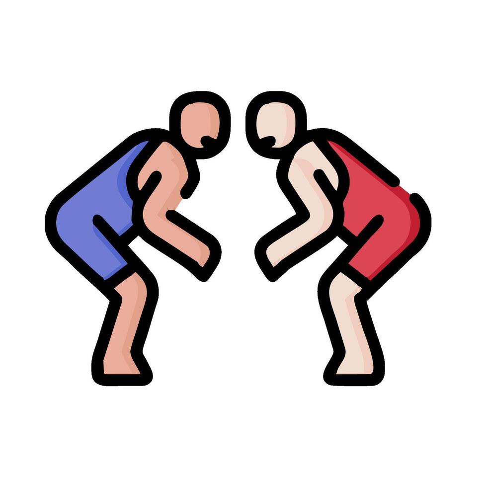 Two men wrestling on a white background vector