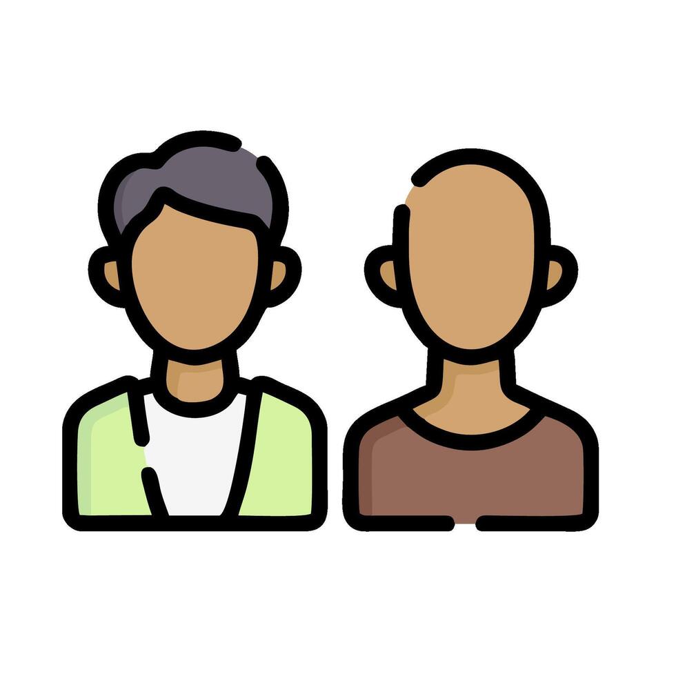 two people with bald heads, one is wearing a shirt and the other is wearing a tie vector