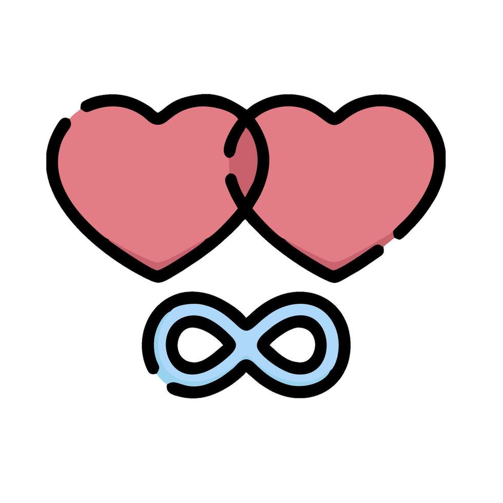 two hearts with an infinity symbol on top vector