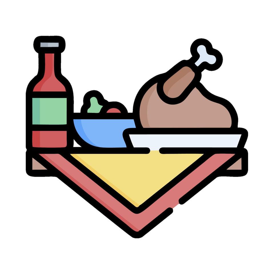 Thanksgiving dinner icon vector