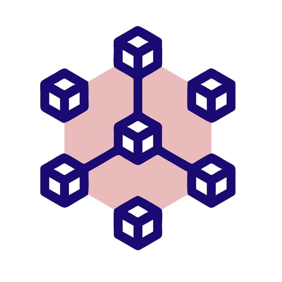 a hexagonal logo with four cubes in it vector